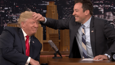 WATCH: Jimmy Fallon Willingly Inserts His Digits Into Donald Trump’s ‘Do