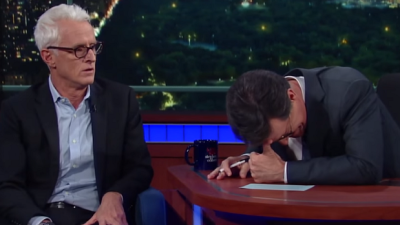 WATCH: John Slattery Tells Colbert To Fuck Himself For Nicking His Part