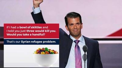 Donald Trump’s Equally Borked Son Actually Compared Refugees To Skittles