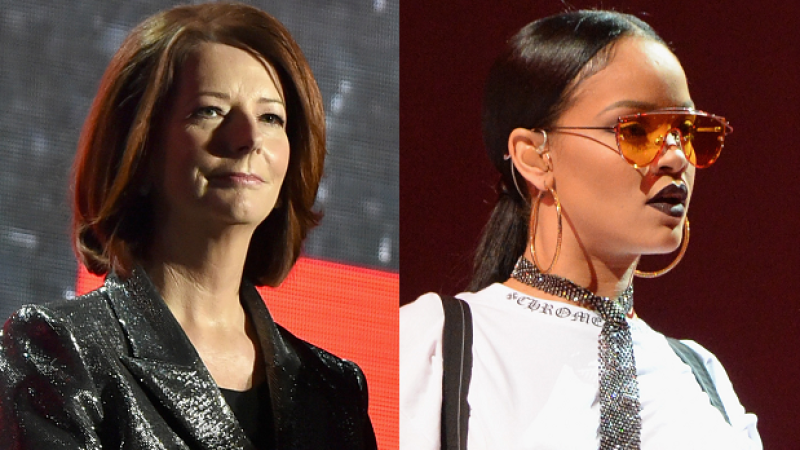 New M8s Rihanna & Julia Gillard Hit The Stage At Huge NYC Charity Gig