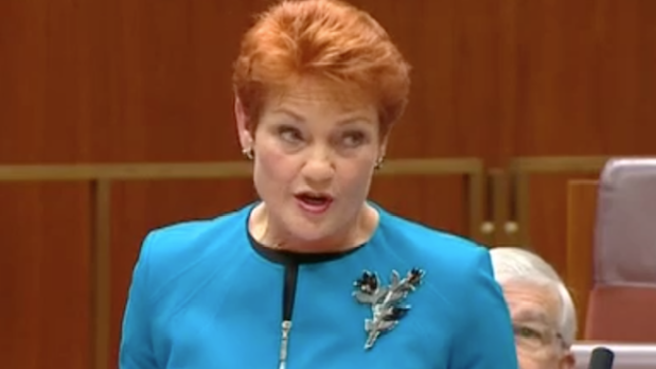 JFC: Pauline Hanson Uses 1st Speech To Offer Migrants A Lift To The Airport