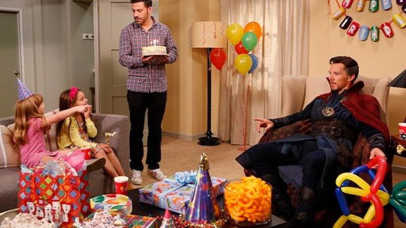 WATCH: Jimmy Kimmel Made Dr Strange Do Party Tricks At A Kids’ Birthday