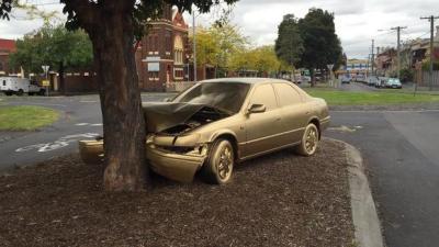 Melbs Truly Outdoes Itself By Turning An Abandoned Car Crash Into Art