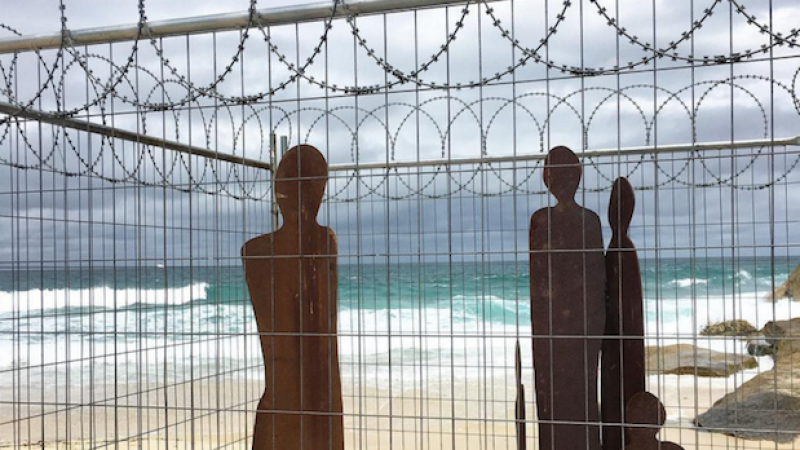 Huge Tide Washes Bondi Artwork ‘Fair Dinkum Offshore Processing’ Out To Sea