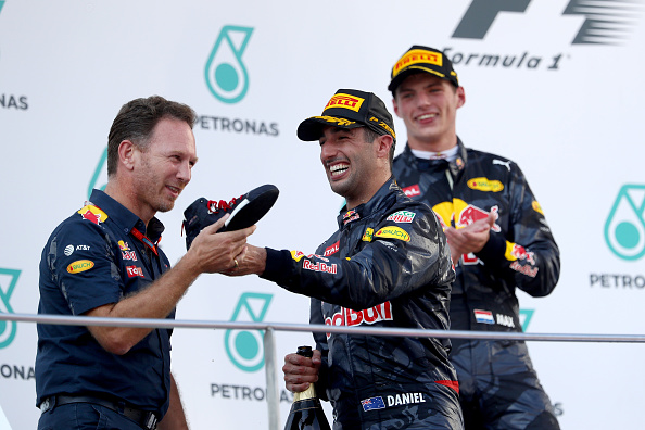 WATCH: Daniel Ricciardo Slams & Serves Podium Shoeys After Grand Prix Win