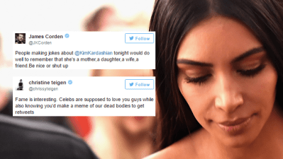 James Corden, Chrissy Teigen Call For Empathy After The Kardashian Ordeal