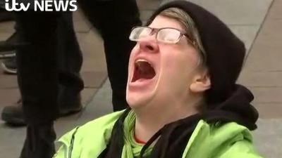 WATCH: Dramatic Trump Protester Goes Viral With Scream Of “NOOO!”