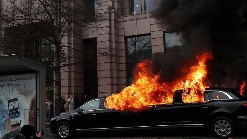 Limo Set On Fire, Dozens Arrested As Trump Protests Turn Violent In D.C.