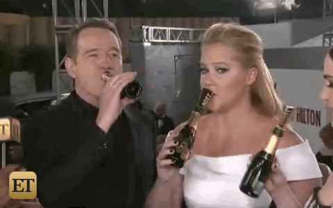 The Globes Provided Fancy Funnels So Celebs Could Slam Moët From The Bottle