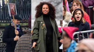 Every Celebrity Spotted At Today’s Historic #WomensMarch Against Prez Trump
