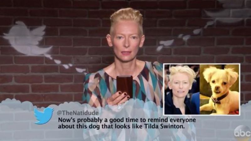WATCH: Tilda Swinton Comprehends What Twitter Is In An Oscars ‘Mean Tweets’