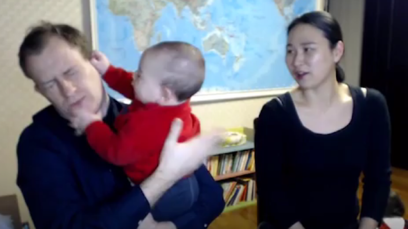 WATCH: ‘BBC Dad’ Has The Follow-Up Interview Hijacked By His Blessed Kids