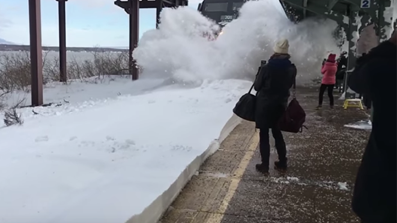 WATCH: Train Blasts The Fuck Out Of Bystanders With Post-Blizzard Snowpile