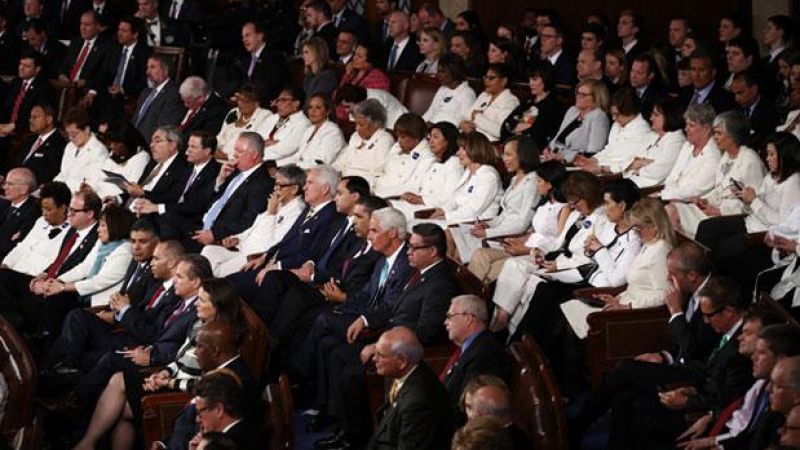 Democratic Women Wear White To Trump’s 1st Address As A Giant ‘Fuck You’