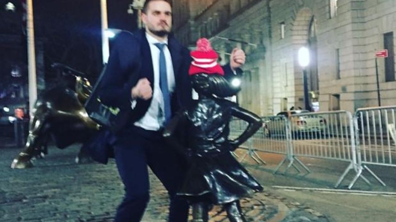 Some Bro Got Snapped Humping Wall Street’s IWD “Fearless Girl” Statue