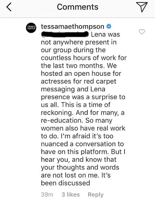 Tessa Thompson Walks Back Criticism Of Lena Dunham’s #TimesUp Post