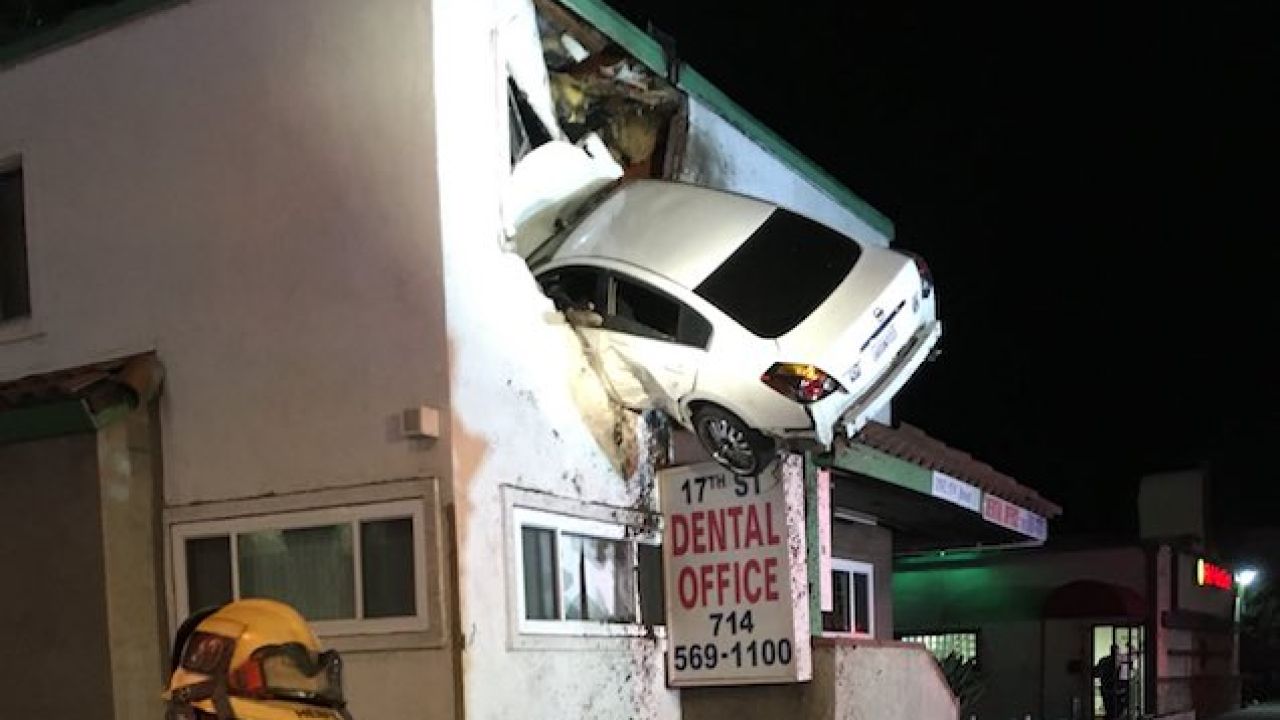 Alleged Drug Driver Somehow Launches Car Into 2nd Floor Of Dentist’s Office