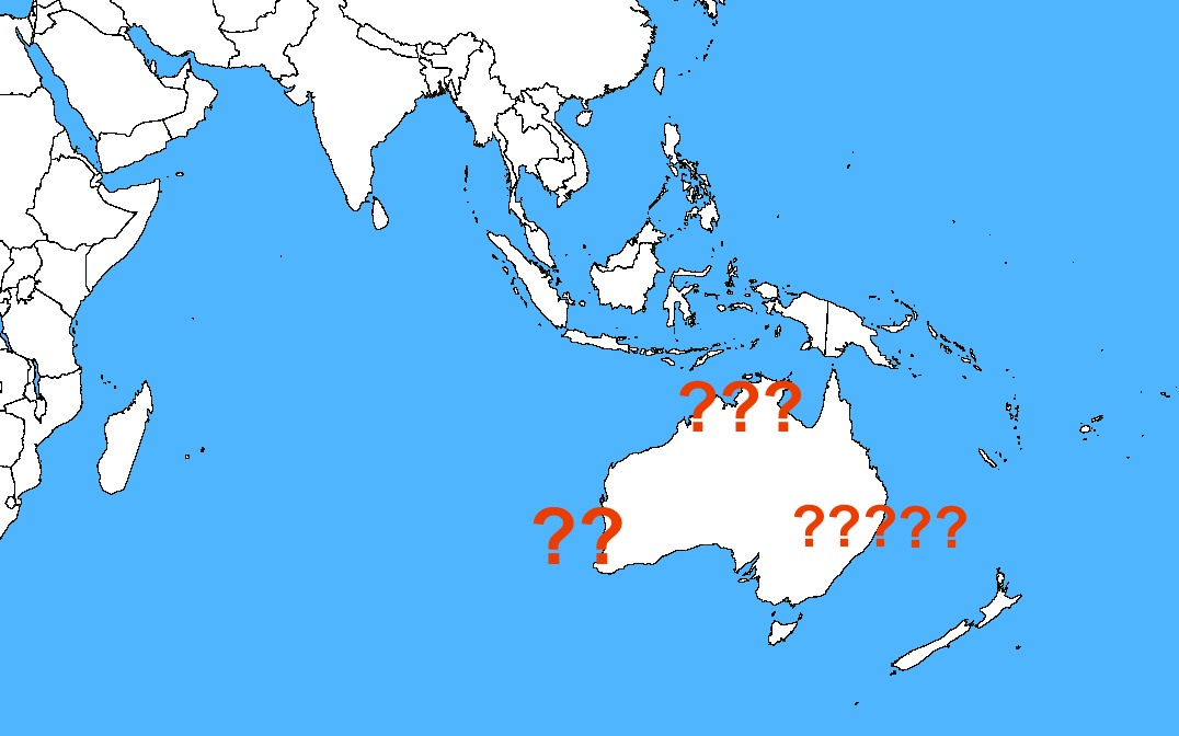australia world map not a country