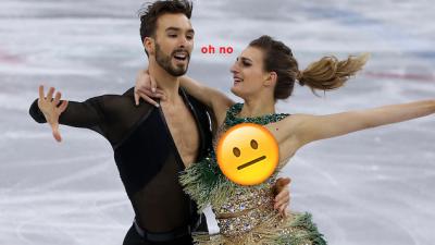 French Olympic Ice Dancers Power On Through Nip Slip To Take Out 2nd Place