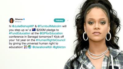 Rihanna Urges Malcolm Turnbull And Julie Bishop To Bump Education Funding