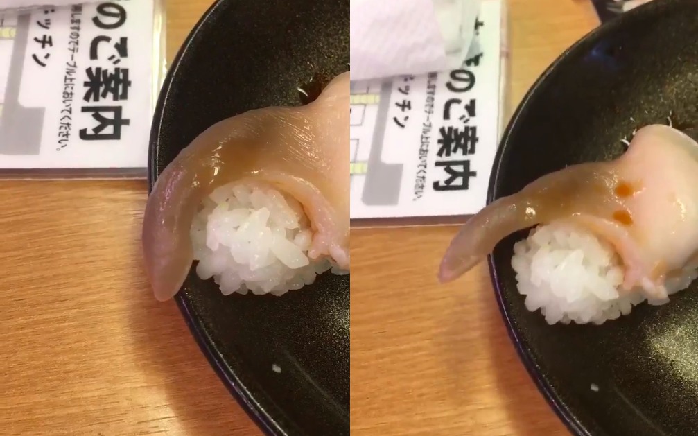 writhing clam sushi