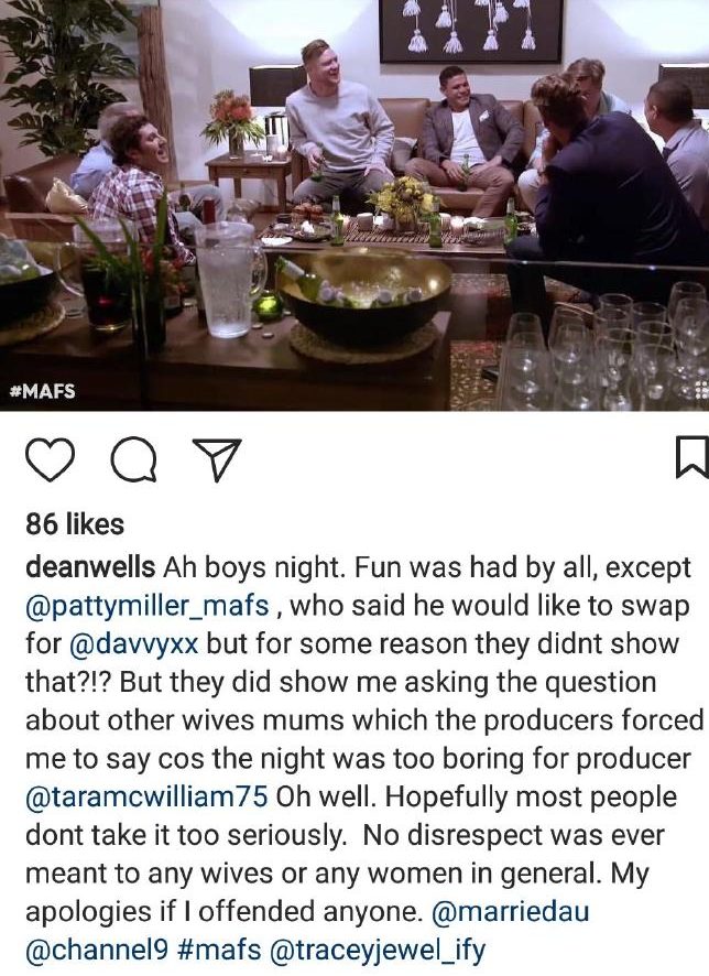Dean Blames Producers For Grot Banter During Last Night’s ‘MAFS’ Ep