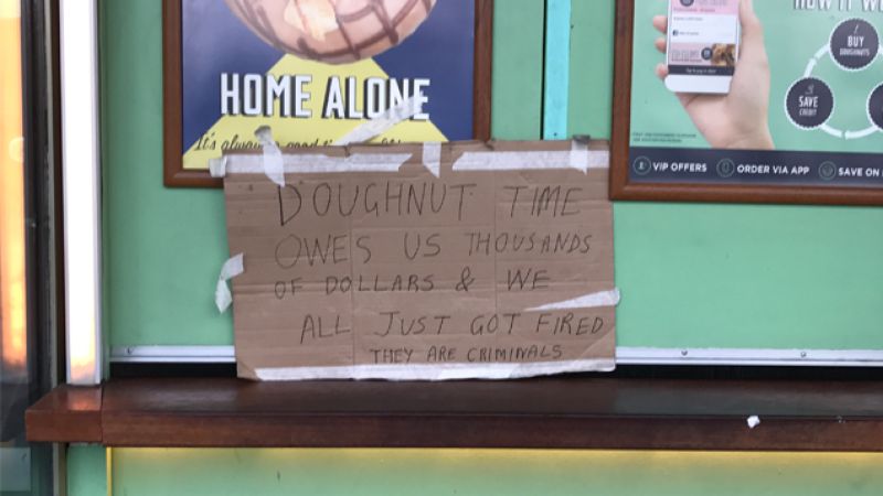 Doughnut Time Is Done, With All Stores Closed & Staff Owed $200K In Backpay