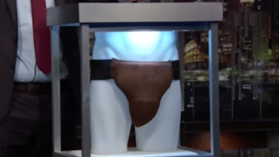 John Oliver Bought Russell Crowe’s $7000 Used Jockstrap As A Gift For Blockbuster