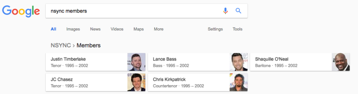 Google Seems To Think That Shaq Was A Former Member Of *NSYNC