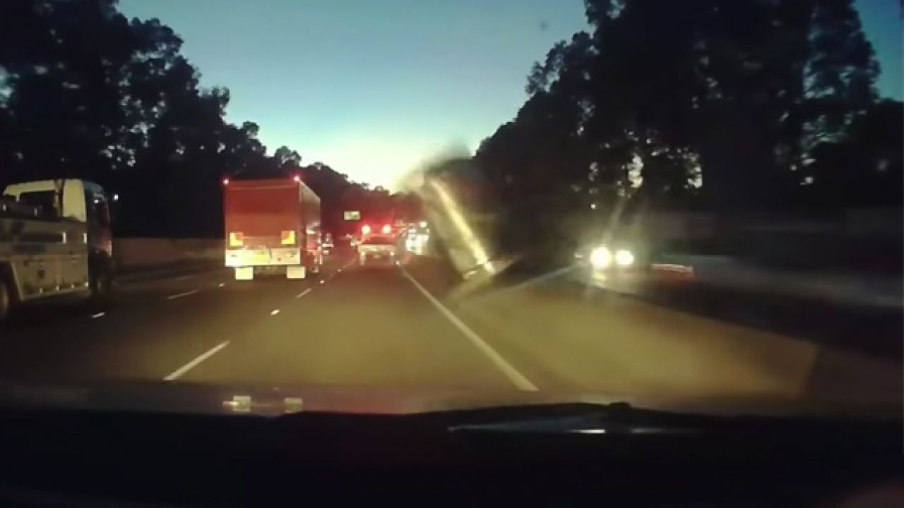 Watch The Wild Moment A Flying Beer Keg Slams Into A Car On A Sydney Motorway