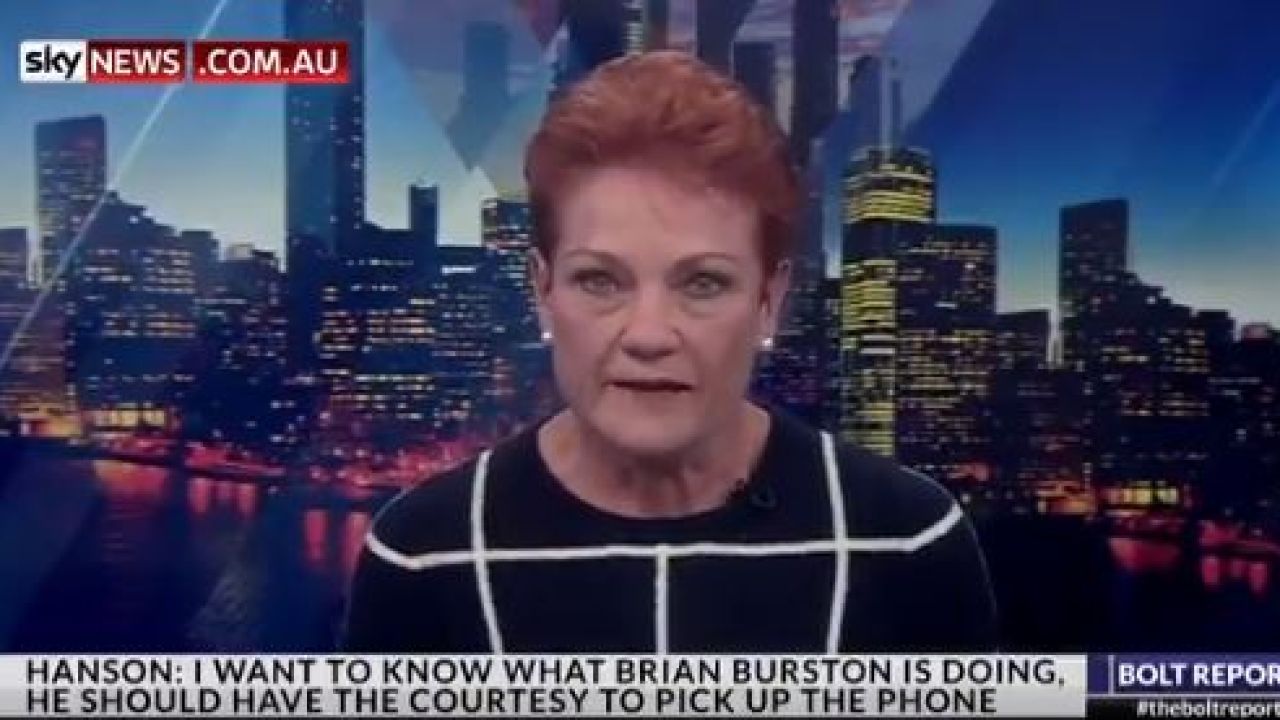 Pauline Hanson Breaks Down After Row W/ One Nation Senator Brian Burston 