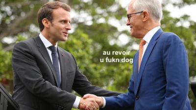 French President Farewells Australia By Thanking Turnbull & His “Delicious Wife”