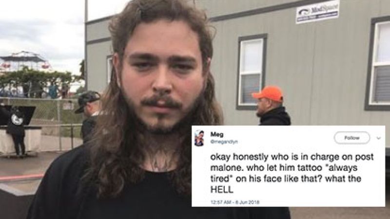 Post Malone Cops The Roasting Of A Lifetime After Unveiling New Face Tatt
