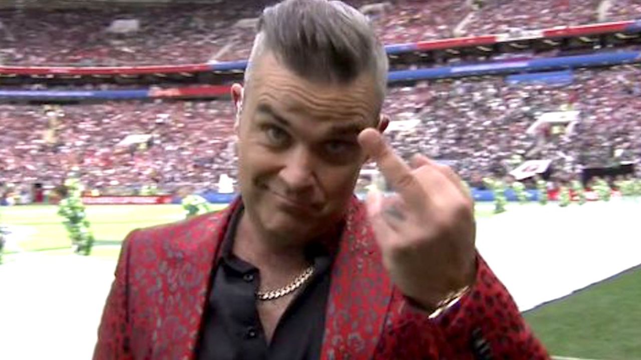 Robbie Williams Flipping The Bird At World Cup May Have Broken Russian Law