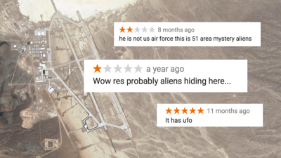Piecing Together What’s Happening At Area 51 From Its Reviews On Google Maps