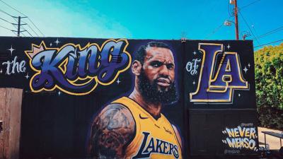 A “King” LeBron Mural In LA Has Already Been Vandalised By Salty Lakers Fans