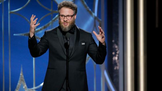 Seth Rogen’s Golden Globes Wardrobe Malfunction Will 100/10 Give You Hives