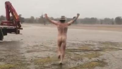 Drought-Stricken Aussie Farmer Celebrates The Rain With Glorious Nudie Run 