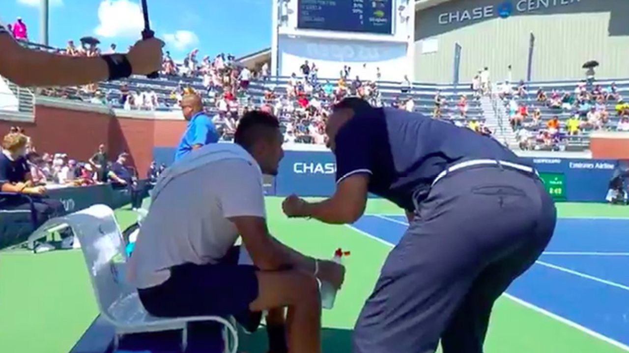 Nick Kyrgios Copped An Intensely Weird Mid-Game Pep Talk From An Umpire