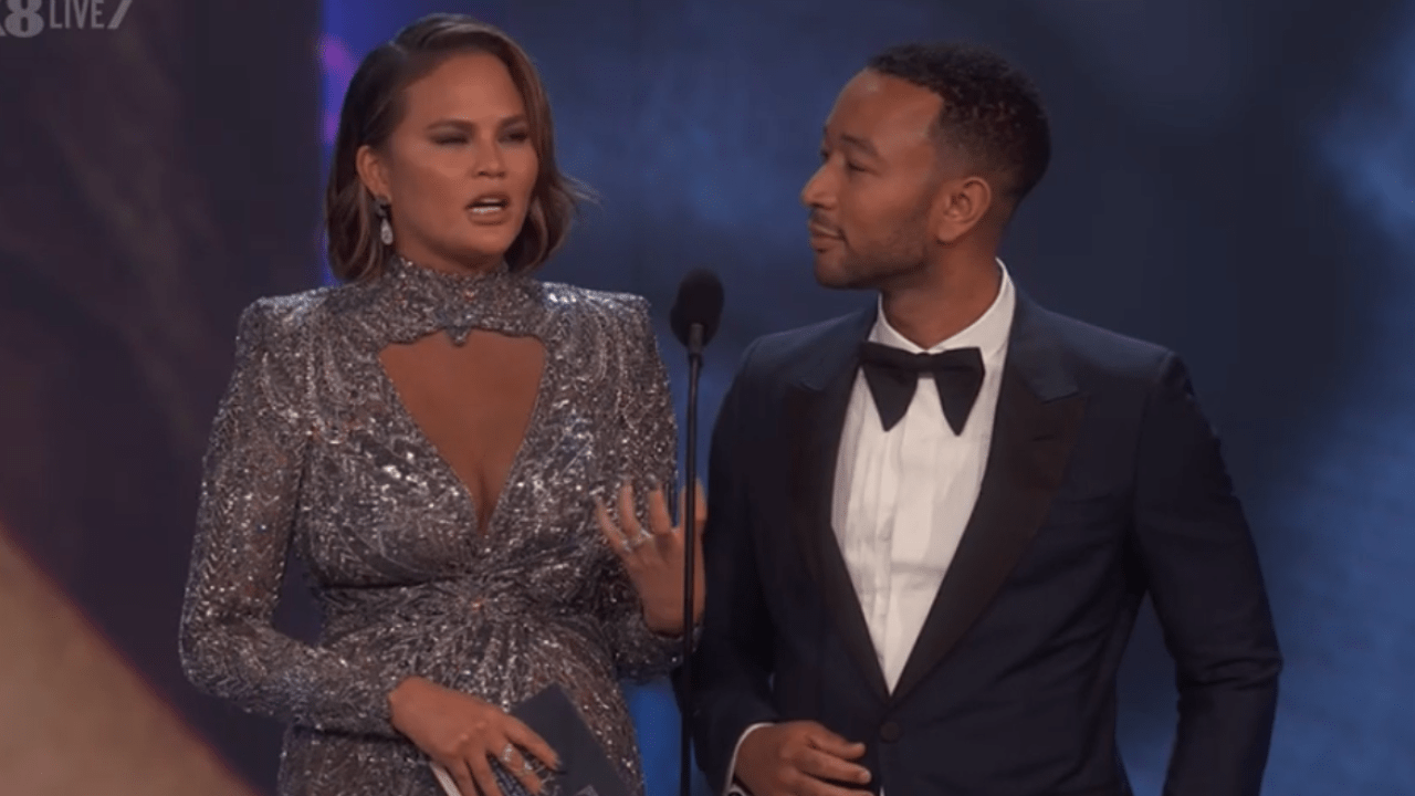 Chrissy Teigen Owned John Legend Onstage At The Emmys Bc The Trolling Never Ends
