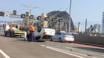 Someone Managed To Flip Their Car On The Sydney Harbour Bridge This Arvo