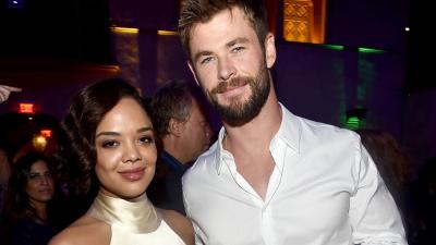 Check Out Chris Hemsworth & Tessa Thompson In Their ‘Men In Black’ Suits