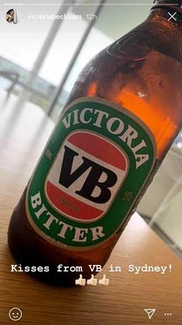 Victoria Beckham’s In Australia & Is Celebrating It With A Frosty VB