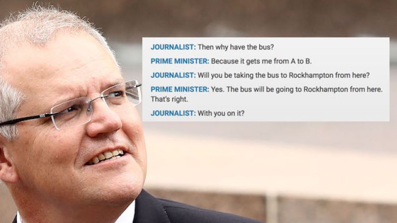 Scott Morrison Defending The Bus He’s Not Riding Is A ‘Clarke And Dawe’ Sketch