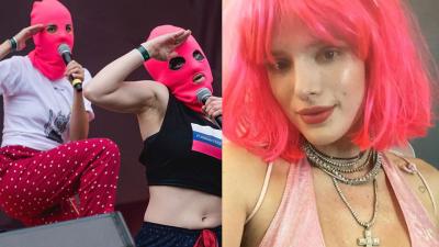 Bella Thorne & Pussy Riot Are Beefing Over Ski Masks & Punters Are Taking Sides