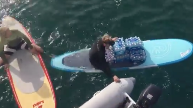 Here’s A Flotilla Of Surfers Ferrying Supplies To Stranded CA Wildfire Survivors