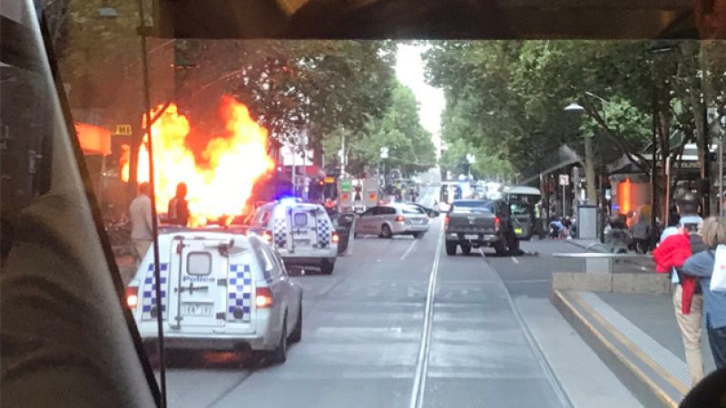 Major Incident Unfolding In Melbourne CBD Involving Car That “Exploded”