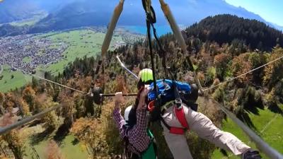 Give Yrself Stress Poops Watching This Man Nearly Fall Out Of A Hang Glider