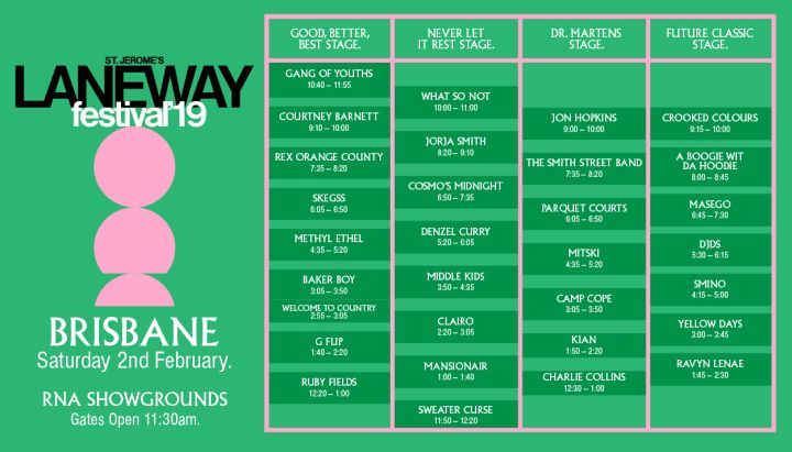 Laneway Just Dropped Timetables For The 2019 Festival So Here We Fkn Go