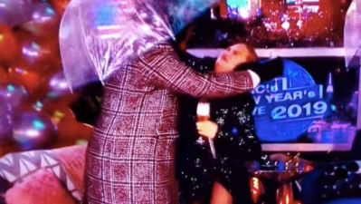 Chrissy Teigen Begins 2019 By Being Clobbered In The Face By Leslie Jones’ Brolly